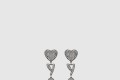 [SAINT LAURENT-생로랑]메탈 및 크리스탈 소재의 Opyum 하트 이어링 584228