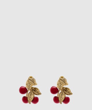 [SAINT LAURENT-생로랑]에나멜 메탈 체리 이어링 820636