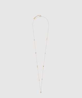 [SAINT LAURENT-생로랑]메탈 소재의 라인스톤 롱 네크리스 697936